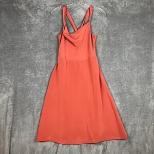 J Crew Bridesmaid Short Dress Womens 4 Coral 100% Silk Spring Summer Wedding